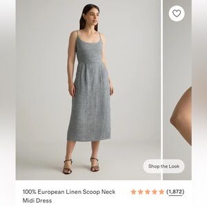 Quince 100% European Linen Scoop Neck MIDI Dress
